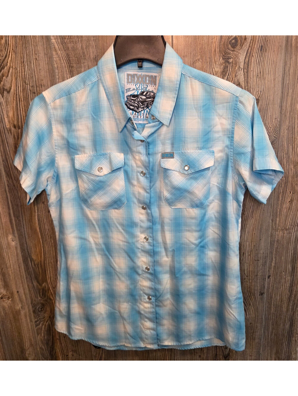 Dixxon Flannel Co. "Bel-Air Classics" S/S Bamboo Snap Shirt Size Lrg Blue Plaid
